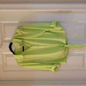 Chicos lime roll up sleeve blouse medium